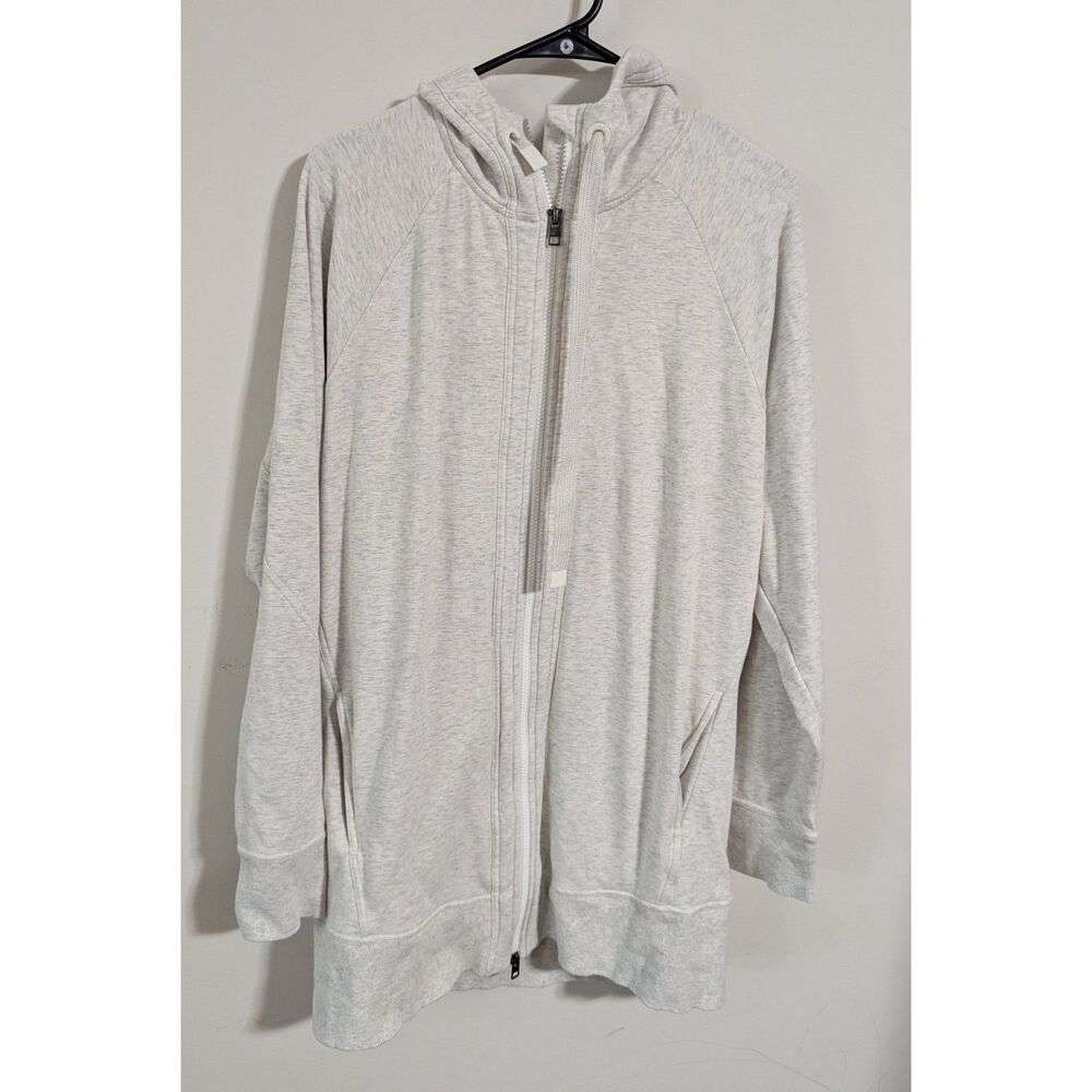 Athleta Fleece Zipper Long Length Tunic Hoodie size Large Tall
